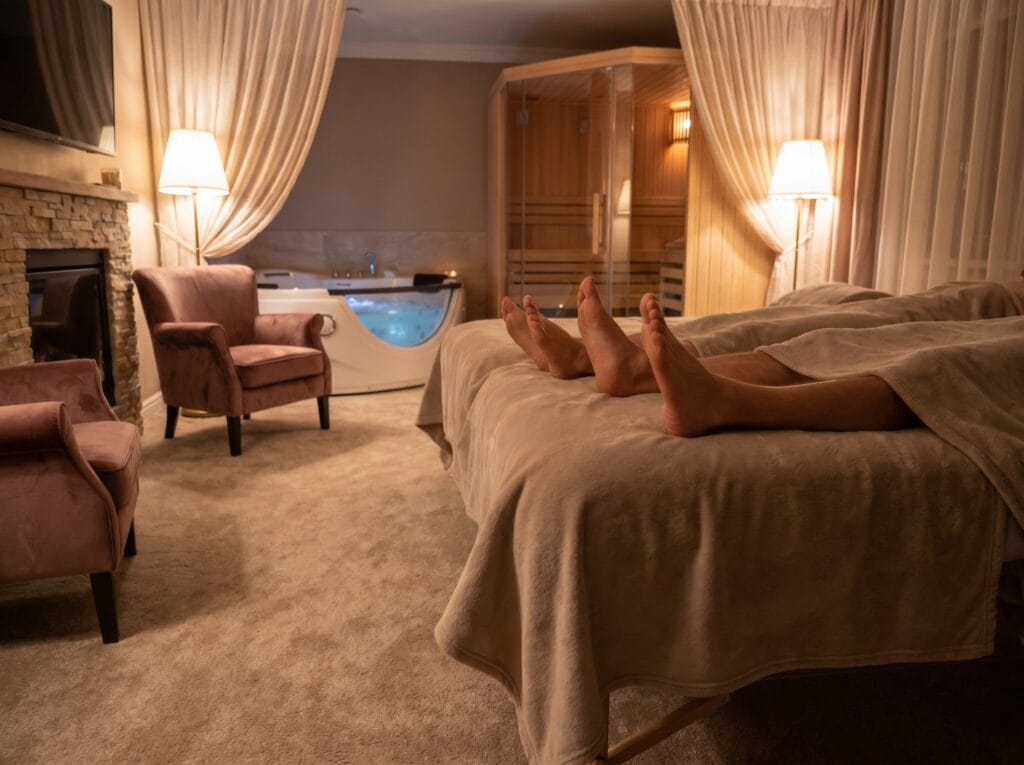 Massage en duo dans votre suite romantique : l'heure de bien-être préférée des couples chez Hors du Temps